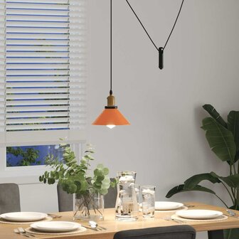 Hanglamp in hoogte verstelbaar E27 &Oslash;22cm metaal glanzend oranje