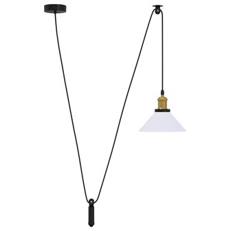 Hanglamp in hoogte verstelbaar E27 &Oslash;22 cm metaal glanzend wit