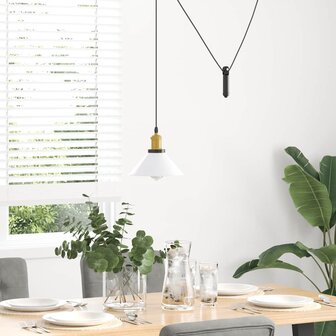 Hanglamp in hoogte verstelbaar E27 &Oslash;22 cm metaal glanzend wit