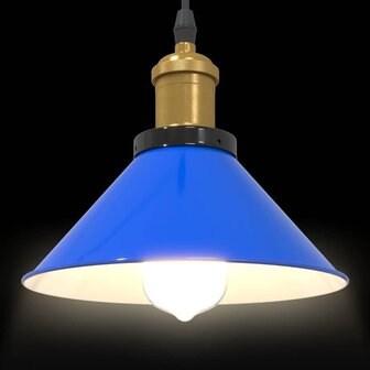 Hanglamp in hoogte verstelbaar E27 &Oslash;22 cm metaal donkerblauw
