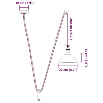 Hanglamp in hoogte verstelbaar E27 &Oslash;22 cm metaal donkerblauw