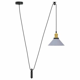 Hanglamp in hoogte verstelbaar E27 &Oslash;22 cm metaal glanzend grijs