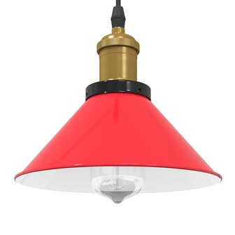 Hanglamp in hoogte verstelbaar E27 &Oslash;22 cm metaal glanzend rood