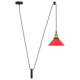 Hanglamp in hoogte verstelbaar E27 &Oslash;22 cm metaal glanzend rood