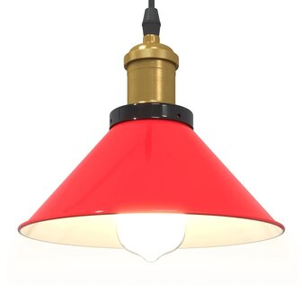 Hanglamp in hoogte verstelbaar E27 &Oslash;22 cm metaal glanzend rood