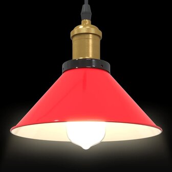 Hanglamp in hoogte verstelbaar E27 &Oslash;22 cm metaal glanzend rood