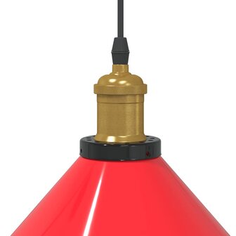 Hanglamp in hoogte verstelbaar E27 &Oslash;22 cm metaal glanzend rood