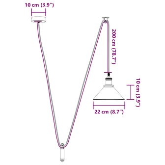 Hanglamp in hoogte verstelbaar E27 &Oslash;22 cm metaal glanzend rood