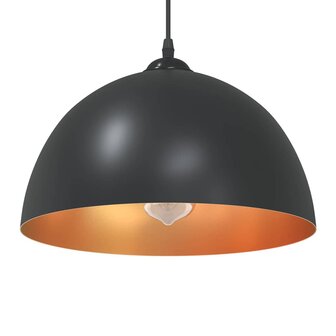 Hanglampen 2 st In hoogte verstelbaar E27 30 cm metaal zwart