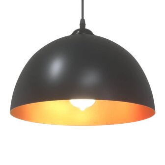 Hanglampen 2 st In hoogte verstelbaar E27 30 cm metaal zwart