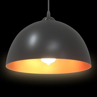 Hanglampen 2 st In hoogte verstelbaar E27 30 cm metaal zwart