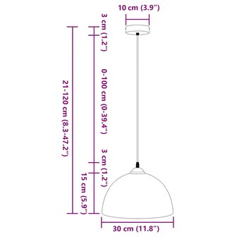Hanglampen 2 st In hoogte verstelbaar E27 30 cm metaal zwart