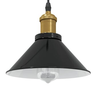 Hanglamp in hoogte verstelbaar E27 &Oslash;22 cm metaal glanzend zwart