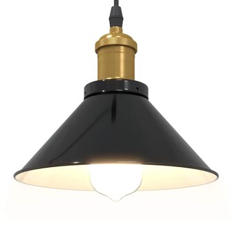 Hanglamp in hoogte verstelbaar E27 &Oslash;22 cm metaal glanzend zwart