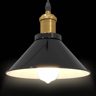 Hanglamp in hoogte verstelbaar E27 &Oslash;22 cm metaal glanzend zwart