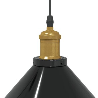 Hanglamp in hoogte verstelbaar E27 &Oslash;22 cm metaal glanzend zwart