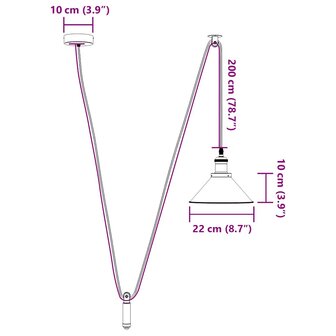 Hanglamp in hoogte verstelbaar E27 &Oslash;22 cm metaal glanzend zwart