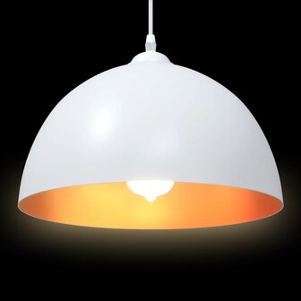Hanglampen 2 st In hoogte verstelbaar E27 30 cm metaal wit