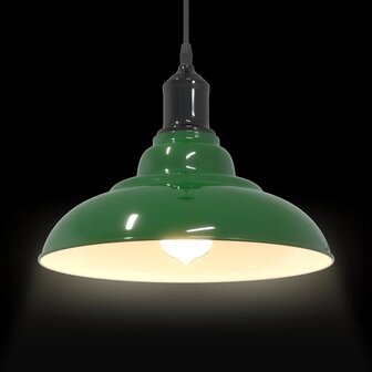 Hanglamp in hoogte verstelbaar E27 &Oslash;31 cm metaal glanzend groen