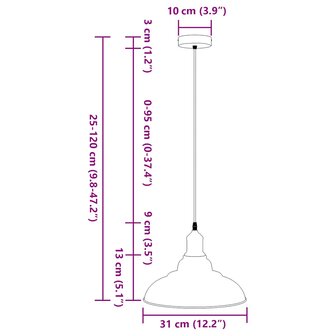 Hanglamp in hoogte verstelbaar E27 &Oslash;31 cm metaal glanzend groen