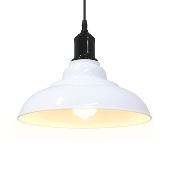 Hanglamp in hoogte verstelbaar E27 &Oslash;31 cm metaal glanzend wit