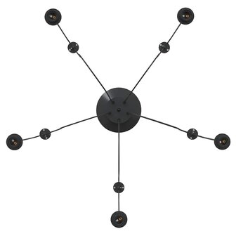 Hanglamp met 5 lamphouders E27 metaal zwart