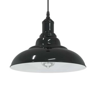 Hanglamp in hoogte verstelbaar E27 &Oslash;31 cm metaal glanzend zwart