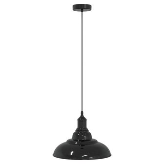 Hanglamp in hoogte verstelbaar E27 &Oslash;31 cm metaal glanzend zwart