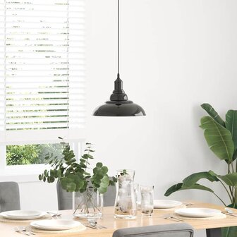 Hanglamp in hoogte verstelbaar E27 &Oslash;31 cm metaal glanzend zwart