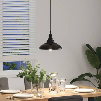 Hanglamp in hoogte verstelbaar E27 &Oslash;31 cm metaal glanzend zwart