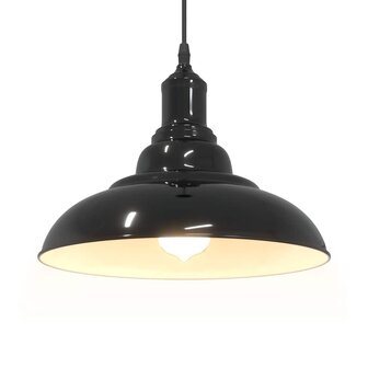 Hanglamp in hoogte verstelbaar E27 &Oslash;31 cm metaal glanzend zwart