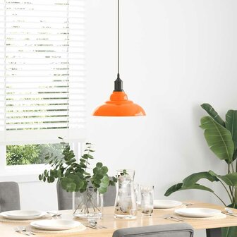 Hanglamp in hoogte verstelbaar E27 &Oslash;31cm metaal glanzend oranje