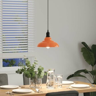 Hanglamp in hoogte verstelbaar E27 &Oslash;31cm metaal glanzend oranje
