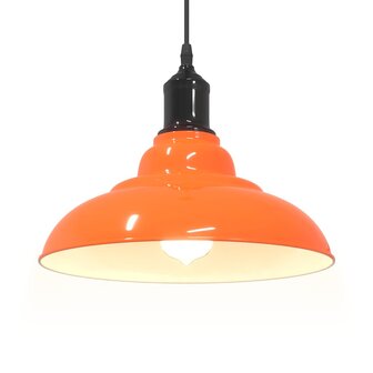 Hanglamp in hoogte verstelbaar E27 &Oslash;31cm metaal glanzend oranje