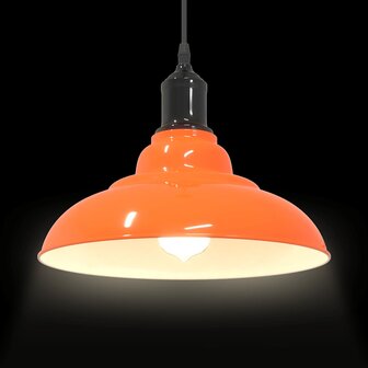 Hanglamp in hoogte verstelbaar E27 &Oslash;31cm metaal glanzend oranje