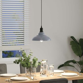 Hanglamp in hoogte verstelbaar E27 &Oslash;31 cm metaal glanzend grijs