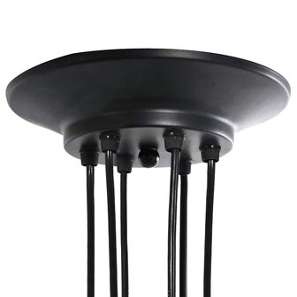 Hanglamp met 6 lamphouders E27 metaal zwart