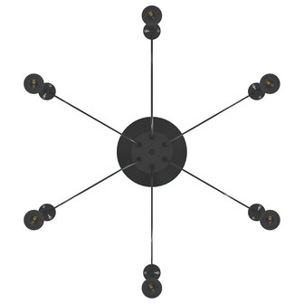 Hanglamp met 6 lamphouders E27 metaal zwart