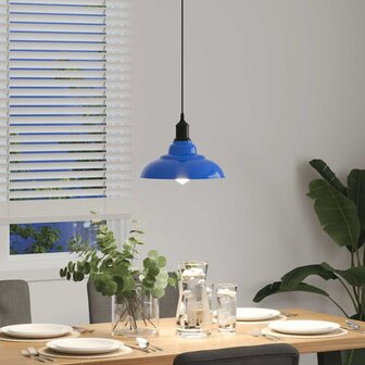 Hanglamp in hoogte verstelbaar E27 &Oslash;31 cm metaal donkerblauw