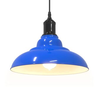 Hanglamp in hoogte verstelbaar E27 &Oslash;31 cm metaal donkerblauw