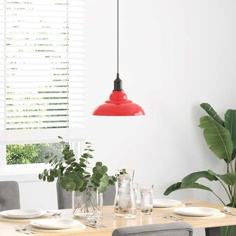 Hanglamp in hoogte verstelbaar E27 &Oslash;31 cm metaal glanzend rood