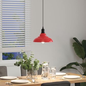 Hanglamp in hoogte verstelbaar E27 &Oslash;31 cm metaal glanzend rood