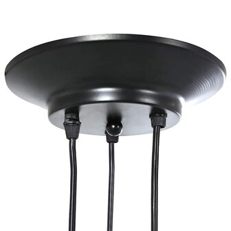 Hanglamp met 3 lamphouders E27 metaal zwart