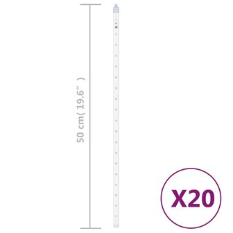 Meteoorlichten 20 st 720 LED&#039;s binnen/buiten 50 cm koudwit