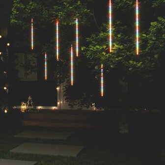 Meteoorlichten 8 st 288 LED&#039;s binnen/buiten 50 cm meerkleurig