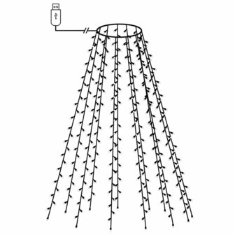Kerstboomverlichting met 150 LED&#039;s koudwit net 150 cm