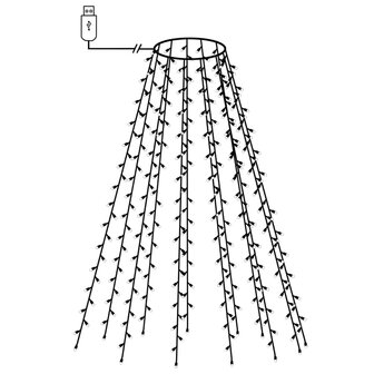 Kerstboomverlichting met 210 LED&#039;s koudwit net 210 cm