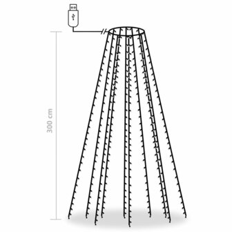 Kerstboomverlichting met 300 LED&#039;s blauw net 300 cm