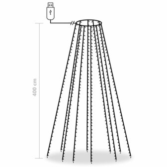 Kerstboomverlichting met 400 LED&#039;s meerkleurig net 400 cm