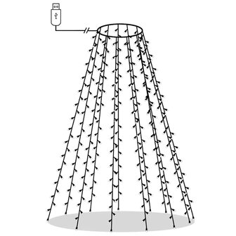 Kerstboomverlichting met 180 LED&#039;s net 180 cm